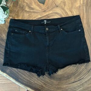 7 for all Mankind black jean shorts